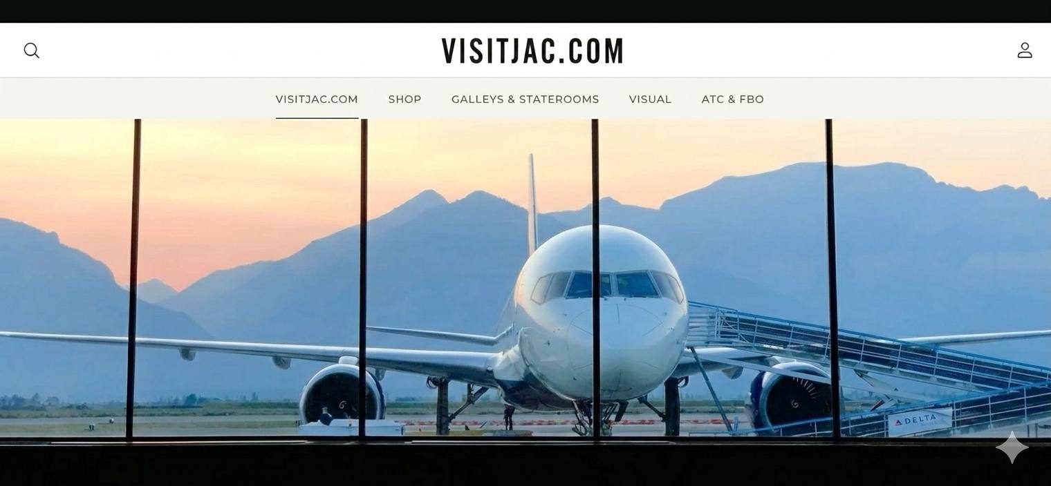 Aircraft at Jackson Hole Airport with mountain views